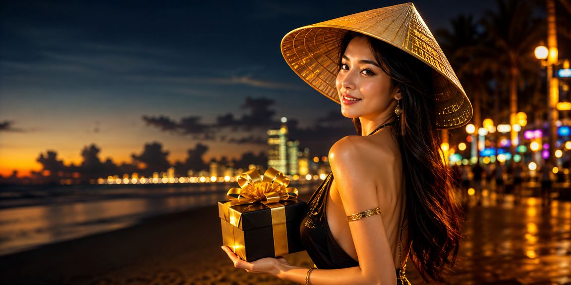 Hình ảnh Đà Nẵng với nón lá và chủ đề betting phù hợp bối cảnh địa phương
